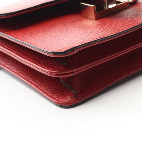 GUCCI Authentic Red Leather Shoulder Bag - Picture 8 of 9